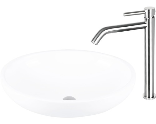 Keramické umývadlo s nerezovou batériou