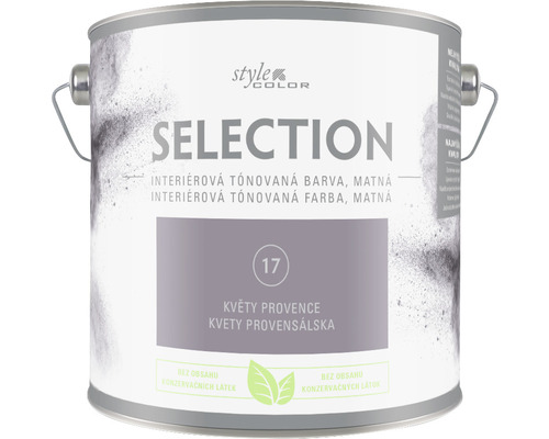 Farba na stenu StyleColor Selection Kvety Provensálska fialová 2,5 l Vedro s matnou interiérovou farbou