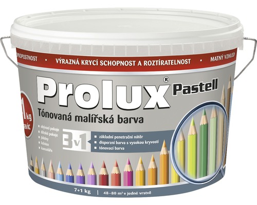 Oteruvzdorná farba na stenu Prolux Pastell sivá 7 kg + 1 kg