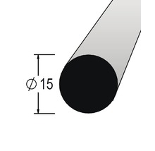 Ilustrácia okrúhlej tyče s priemerom 15 mm