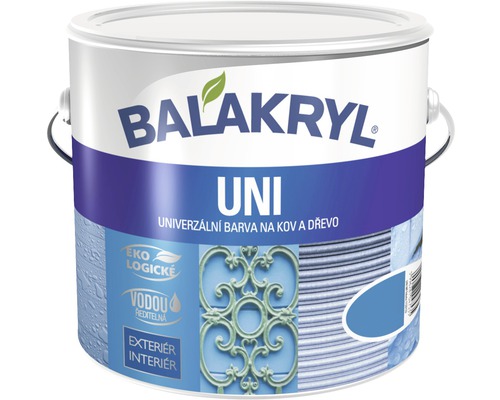 Univerzálna farba Balakryl UNI orechovo hnedá, matná ekologická 2,5 kg Balakryl Uni dóza s lakom na kov a drevo