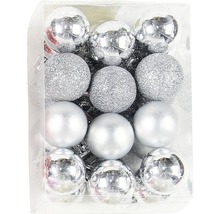 Balenie dvanástich vianočných gúľ s trblietavým a zrkadlovým povrchom v priehľadnom plastovom obale