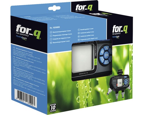 Zavlažovací počítač For Q pre štyri zóny v balení