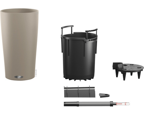 Vysoký kvetináč so zavlažovacím systémom a príslušenstvom