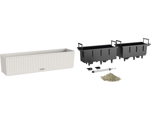 Kvetináč so zavlažovacím systémom a príslušenstvom