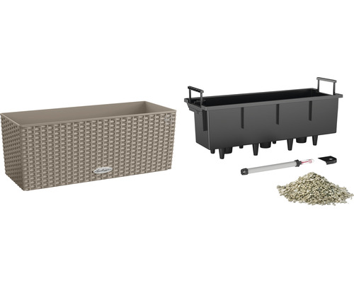 Kvetináč so zavlažovacím systémom, ukazovateľom hladiny vody a rastlinným granulátom