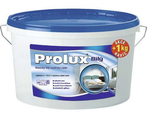 Farba na stenu Prolux Biely 7,5 kg + 1 kg zadarmo