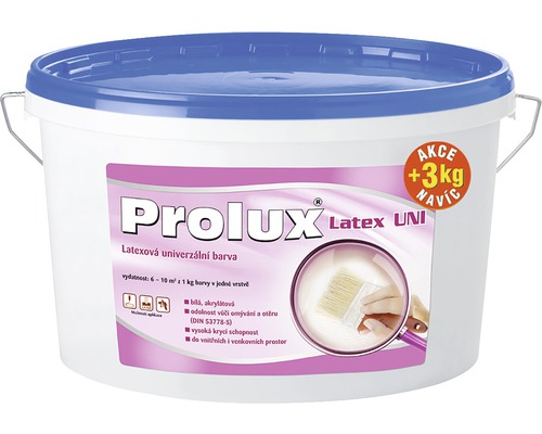 Farba na stenu Prolux Latex UNI biela 15 kg + 3 kg zdarma-0