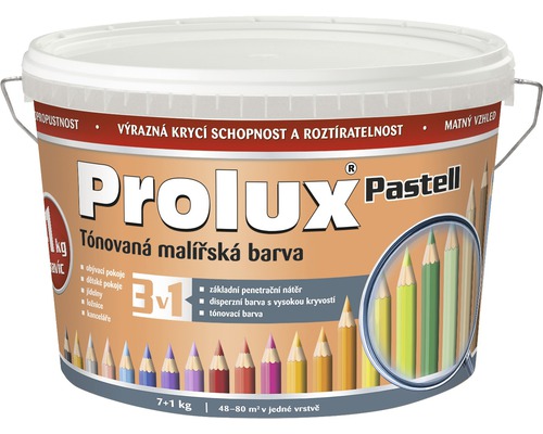 Farba na stenu Prolux Pastell 0747 oranžová pastel. 7 kg +1 kg Vedro tónovacej farby do interiéru Prolux Pastell