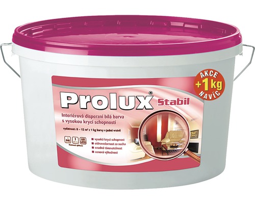 Farba na stenu Prolux STABIL 7,5 kg + 1 kg zadarmo Vedro s bielou interiérovou farbou značky Prolux Stabil