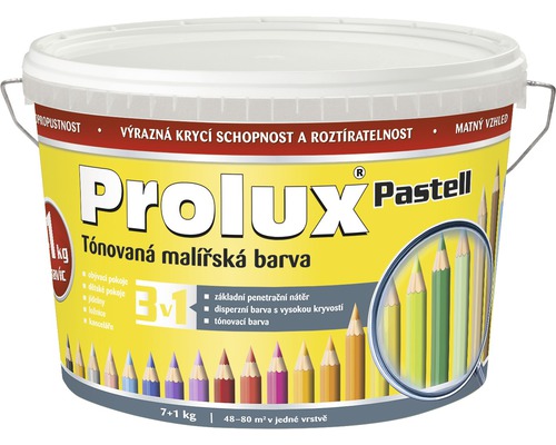 Farba na stenu Prolux Pastell 0618 sýta žltá 7 kg + 1 kg Vedro s farbou Prolux Pastell, tónovaná farba na steny