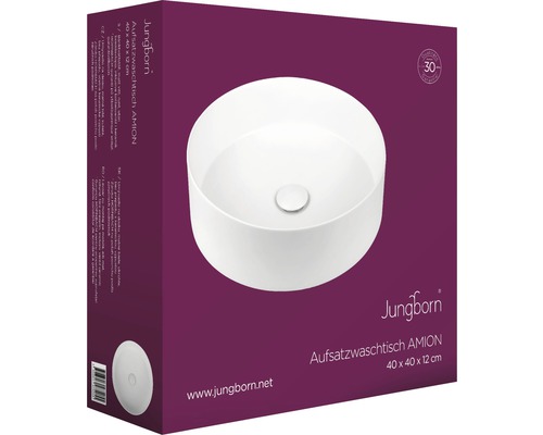 Umývadlo na dosku Jungborn Amion 40 x 40 x 12 centimetrov v produktovom balení