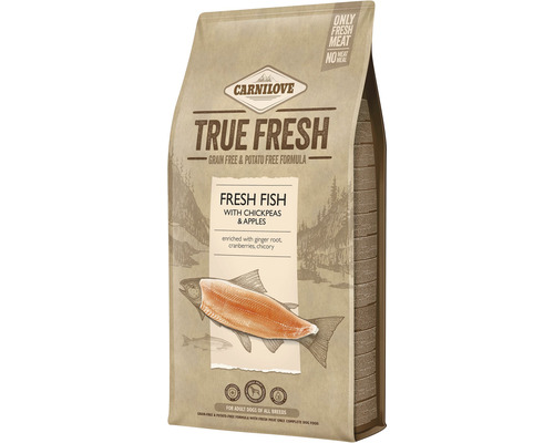 Granule pre psov Carnilove True Fresh Fish 11,4 kg Carnilove True Fresh suché krmivo s rybou pre dospelých psov všetkých plemien