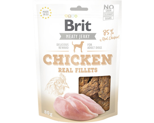 Maškrta pre psov Brit Care Jerky Chicken Fillets 80 g