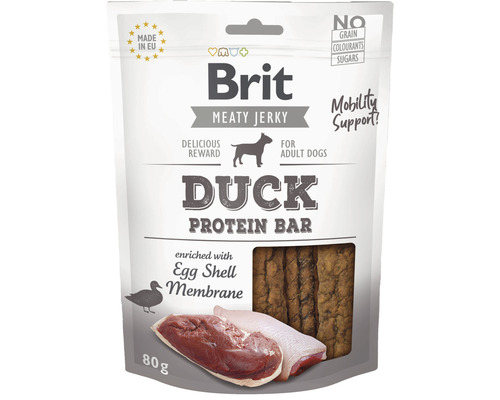 Maškrta pre psov Brit Care Jerky Duck Protein Bar 80 g