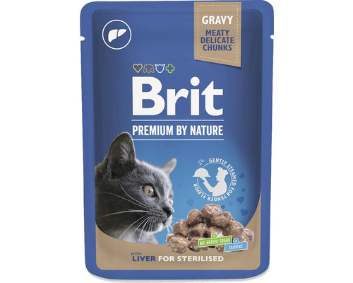 Kapsička pre mačky Brit Premium by Nature with Liver for Sterilised 100 g
