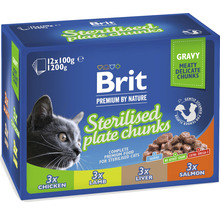 Kapsička pre mačky Brit Premium by Nature Sterilised Plate Gravy 12x100 g-thumb-0