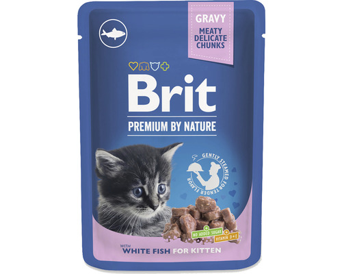 Kapsička pre mačky Brit Premium by Nature with White Fish for Kittens 100 g