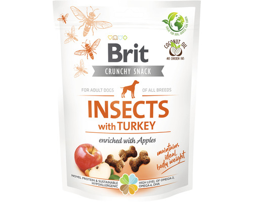 Maškrta pre psov Brit Care Crunchy Snack Insects with Turkey and Apples 200 g