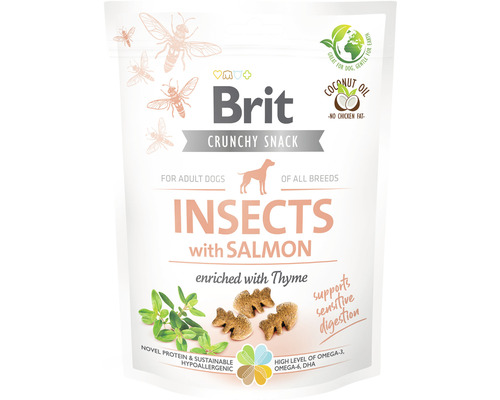 Maškrta pre psov Brit Care Crunchy Snack Insects with Salmon and Thyme 200 g