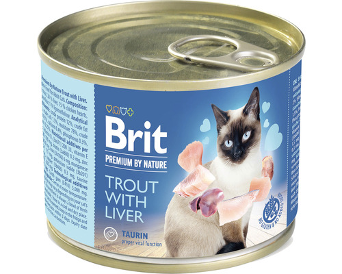 Konzerva pre mačky Brit Premium by Nature Trout with Liver 200 g