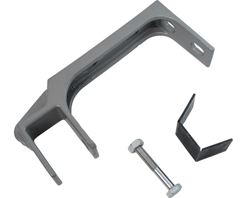 Sivý držiak so skrutkou a uholníkom