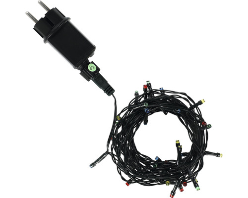 Svetelná reťaz s viacfarebnými LED diódami a sieťovou zástrčkou