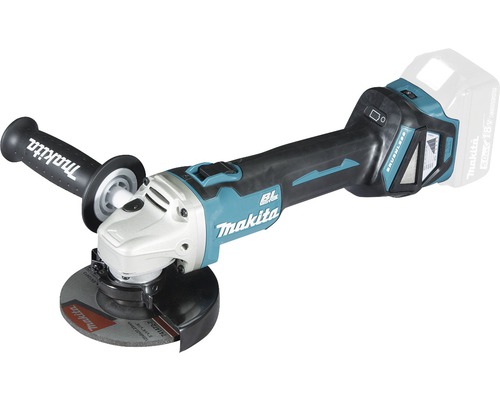 Aku uhlová brúska Makita DGA511Z LXT 18V, 125 mm, bez akumulátora a nabíjačky Akumulátorová uhlová brúska Makita s brúsnym kotúčom a prídavnou rukoväťou