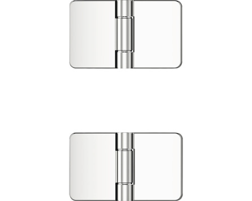 Náhradný záves Basano dvojdielny chróm pre BWFW Dva kovové závesy dverí