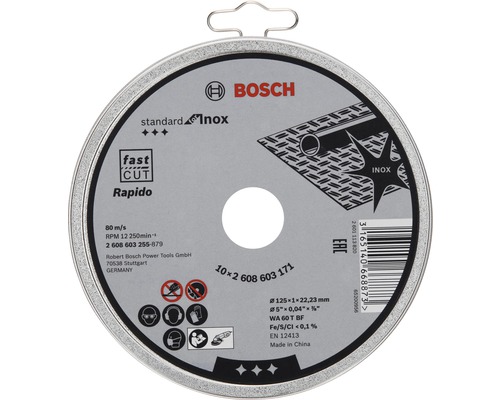 Rezný kotúč Bosch na nehrdzavejúcu oceľ, priemer 125 milimetrov