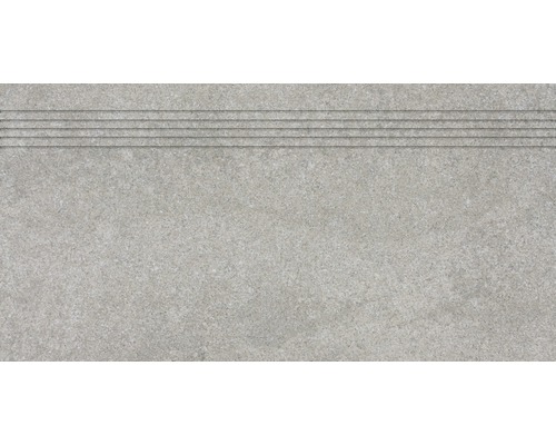 Dlažba na schody imitácia kameňa Udine sivá 30x60 cm Dlaždica s drážkami pre schodiskové stupne