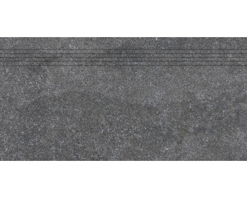Dlažba na schody imitácia kameňa Udine čierna 30x60 cm Schodová dlaždica s protišmykovou úpravou