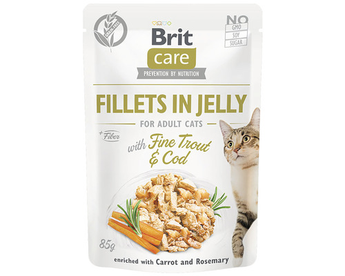 Kapsička pre mačky Brit Care Trout&Cod Jelly 85 g