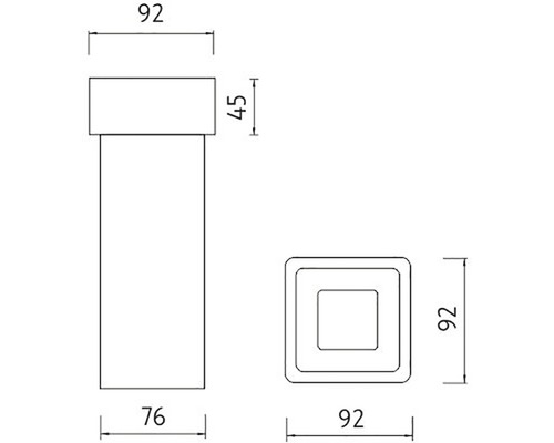 Technický nákres so špecifikáciami stĺpika