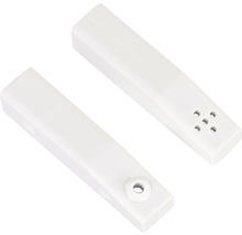 Dva biele magnetické kontakty pre alarmové systémy