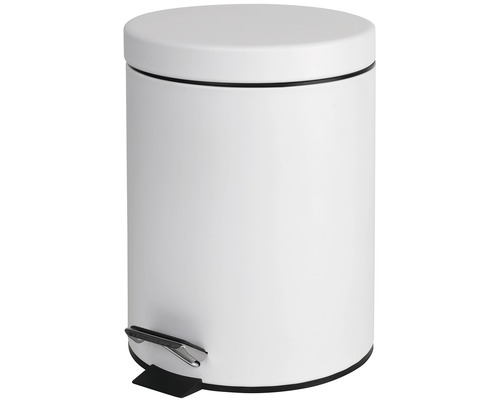 Biely kovový odpadkový kôš s vekom