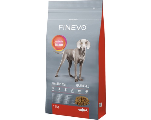 Granule pre psov Finevo Sensitive Dog losos bez obilnín 12 kg Finevo suché krmivo pre citlivé psy losos, 12 kg