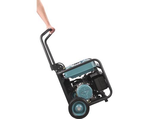 Elektrocentrála s rukoväťou a kolieskami pre jednoduchý pohyb