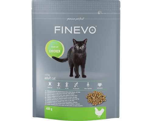 Granule pre mačky Finevo Adult Cat kuracie 400 g-0