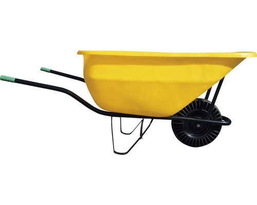 Záhradný fúrik s nafukovacím kolesom žltý 180 l-0