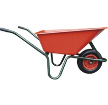 Záhradný fúrik s nafukovacím kolesom červený 100 l-thumb-0