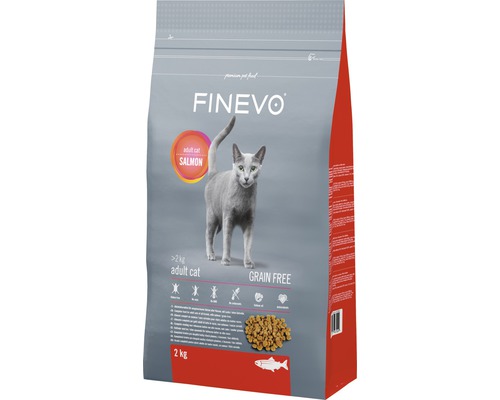Granule pre mačky Finevo Adult Cat losos bez obilnín 2 kg-0