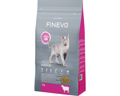 Granule pre mačky Finevo Sensitive Cat jahňacie 2 kg