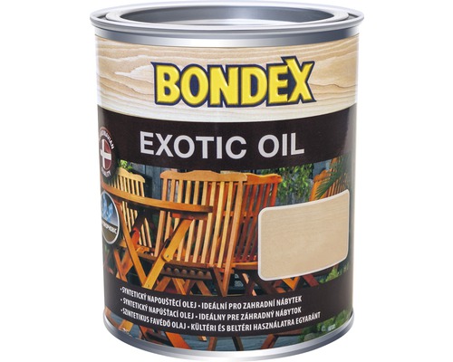 Olej na drevo BONDEX Exotic syntetický napúšťací olej 0,75 l Bondex Exotic Oil náter na drevo plechovka