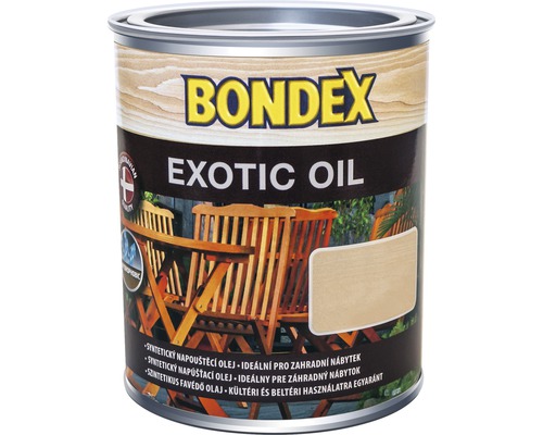 Bondex Exotic Oil syntetický napúšťací olej na záhradný nábytok v plechovke