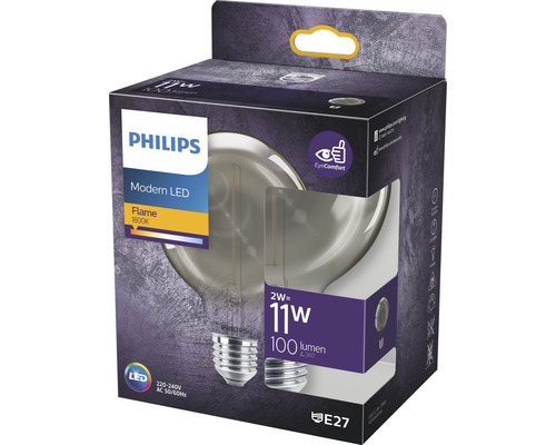 LED žiarovka Philips E27 2W/15W 136lm 2700K dymová