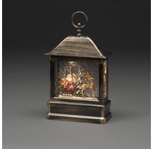 Dekoratívna lucerna s Santa Clausom, sobom a vianočným stromčekom