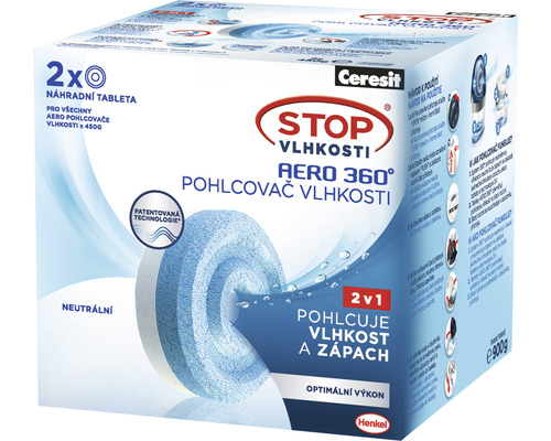 Náhradné tablety Ceresit Stop Vlhkosti Aero 360° 2x450 g