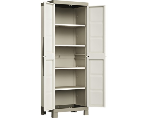 Otvorená plastová skriňa s policami pre vnútorné použitie