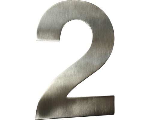 Domové číslo "2" nerezová oceľ 15 cm-0